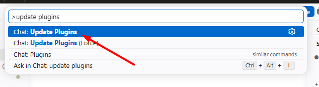 Running Chat: Update Plugins to pull the latest changes