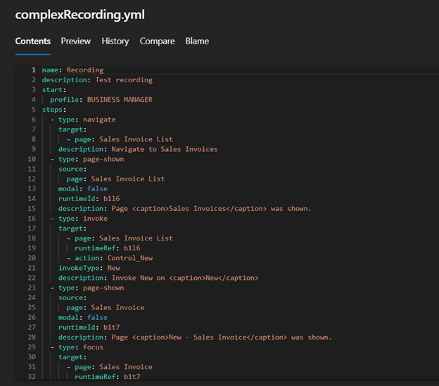 Page Scripting YAML in raw view