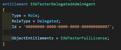 Delegated Admin Entitlement