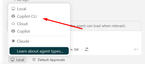 Switching the target to Copilot CLI