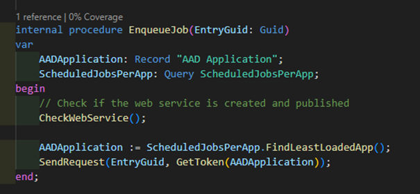 Enqueue job procedure