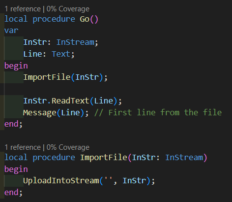 Read from UploadToInStream function with InStream